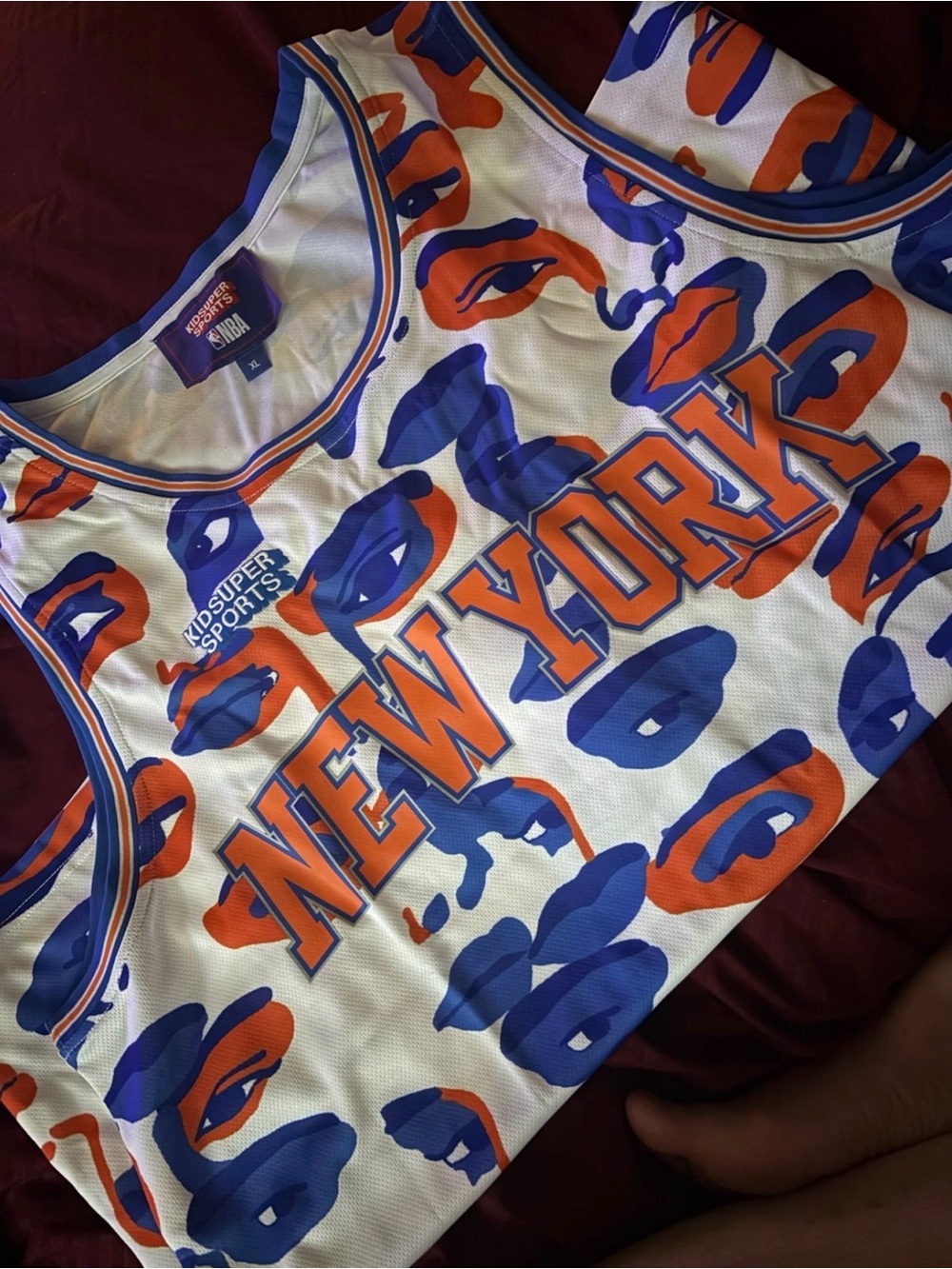 Fanatics New York White Orange and Blue Graphic Jersey
